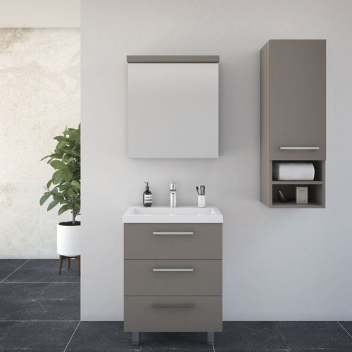 Doppelter Waschtisch-Unterschrank - ASTRA - Aquaestil plus - freistehend / MDF / Metall