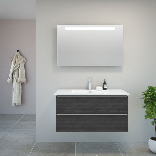 Doppelter Waschtisch-Unterschrank - SFERA - Aquaestil plus - wandhängend / MDF / Metall