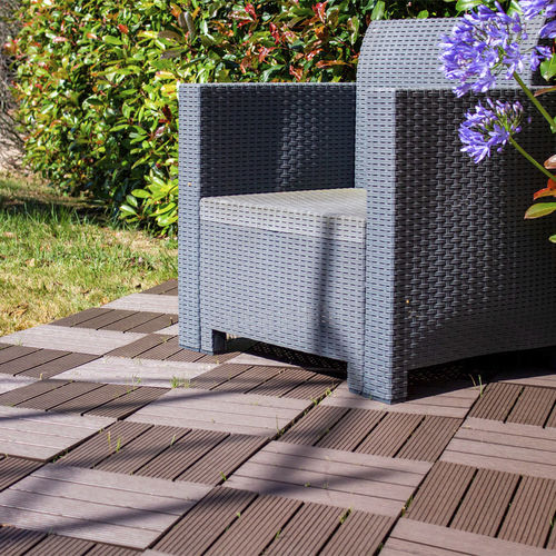 Verbundholzterrassendiele - IZIDECK  - Geometriktarget - Holzoptik / rutschfest / UV-beständig