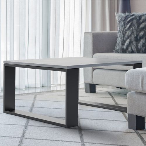 Moderner Couchtisch - CREATIV - Modern Line - Holz / pulverbeschichteter Stahl / Beton
