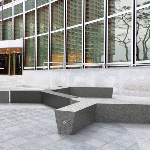Moderne Bank für den öffentlichen Raum - TRIO - Modern Line - Beton / maßgefertigt