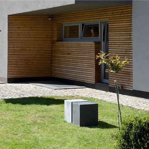 Moderner Hocker - REGULAR BOX - Modern Line - Beton / Satin / für Außenbereich