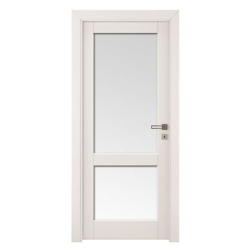 Tür für Innenbereich - FOILED BIANCO NEVE - Invado Sp. z o.o. - MDF / einflügelig / halbverglast