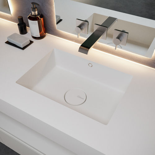 Wand-Waschbecken - ENERGY 7720 - Riluxa - Corian® / mit integrierter Waschtischplatte / nach Maß