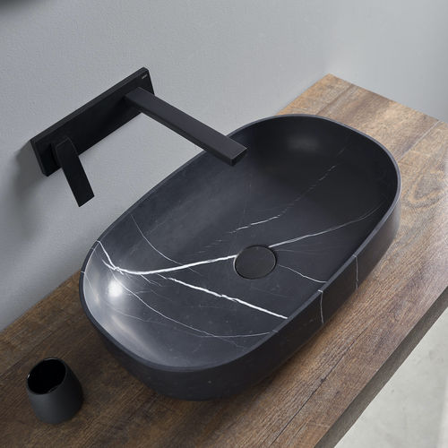 Aufsatzwaschbecken - PAGE MARQUINA - Riluxa - Marmor / oval / ohne Öffnung