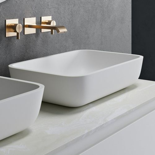Aufsatzwaschbecken - ORION - Riluxa - Corian® / Mineralwerkstoff / rechteckig