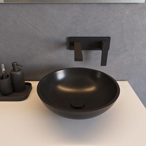 Aufsatzwaschbecken - RIGEL DEEP NOCTURNE - Riluxa - Corian® / rund / ohne Öffnung