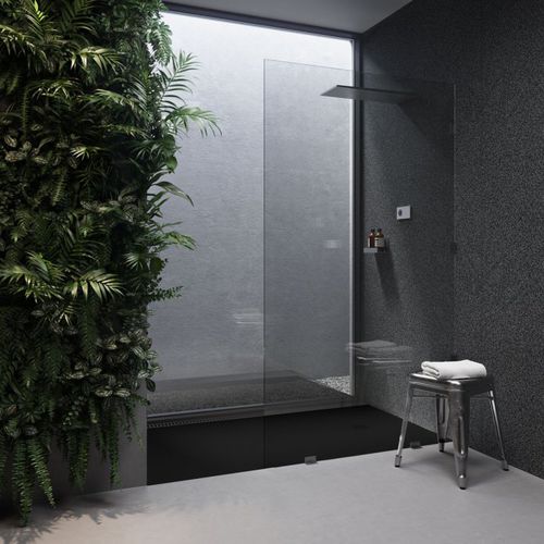 Rechteckige Duschwanne - ORION SLIM DEEP NOCTURNE - Riluxa - zum Einbauen / erhöht / Corian®