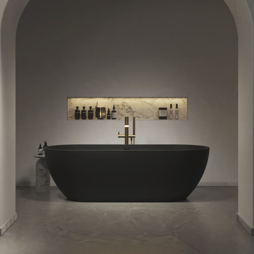 Ovale Badewanne - NANTES - Riluxa - freistehend / für Wohnungen / Mineralwerkstoff