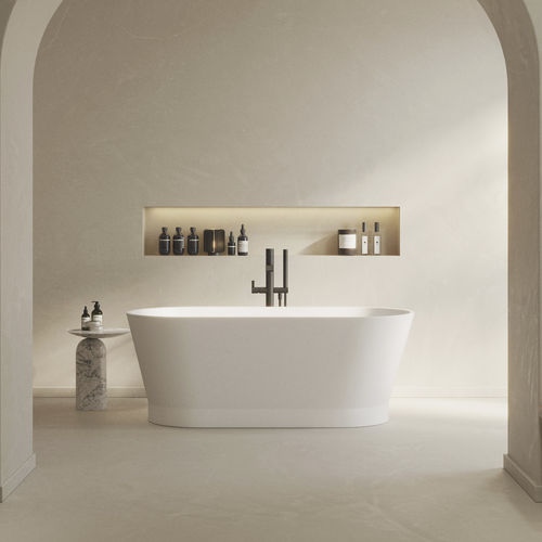 Ovale Badewanne - NEVERS - Riluxa - freistehend / für Wohnungen / Mineralwerkstoff