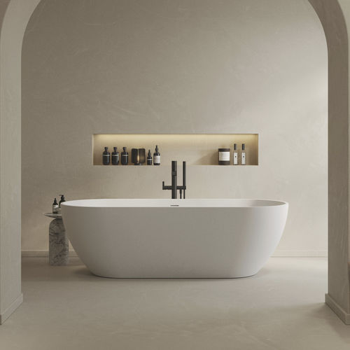 Ovale Badewanne - NANTES - Riluxa - freistehend / für Wohnungen / Mineralwerkstoff