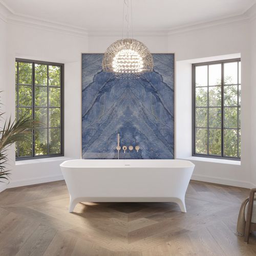 Ovale Badewanne - MIRAM - Riluxa - auf Füßen / für Wohnungen / Mineralwerkstoff