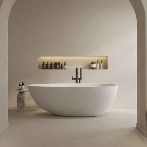 Ovale Badewanne - TOULOUSE - Riluxa - freistehend / für Wohnungen / Mineralwerkstoff