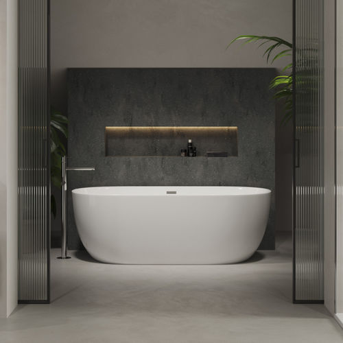 Ovale Badewanne - WEZEN - Riluxa - freistehend / für Wohnungen / Acryl