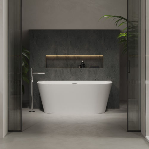 Ovale Badewanne - ALUDRA - Riluxa - freistehend / für Wohnungen / Acryl