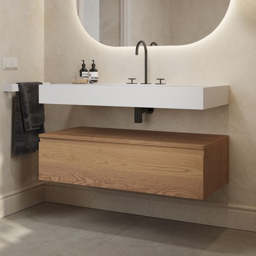 Moderner Badezimmer-Schrank - GAIA WOOD 1 - Riluxa - für Privatgebrauch / Eiche / wandmontiert