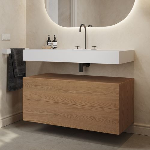 Moderner Badezimmer-Schrank - GAIA WOOD 2SP - Riluxa - für Privatgebrauch / für Gewerbegebrauch / Eiche
