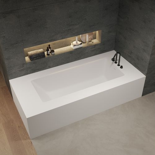 Badewanne für Wohnungen - AQUILA 2 - Riluxa - Corian® / modern / weiß