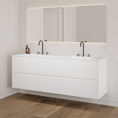 Wandmontierter Waschtisch-Unterschrank - GAIA CLASSIC 4D - Riluxa - MDF / Corian® / modern