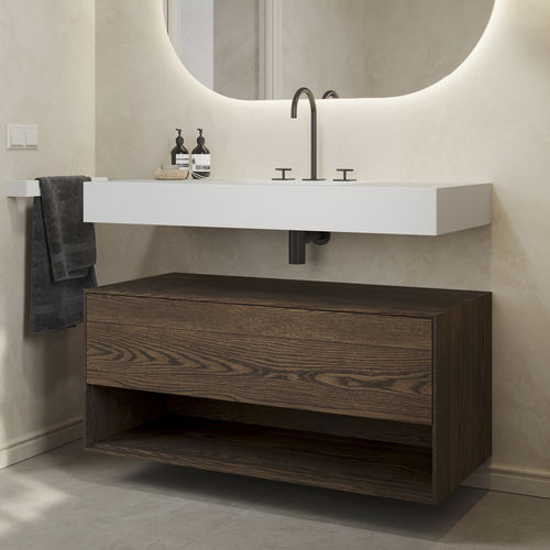 Moderner Badezimmer-Schrank - ATHENA EDGE - Riluxa - für Privatgebrauch / für Gewerbegebrauch / Eiche