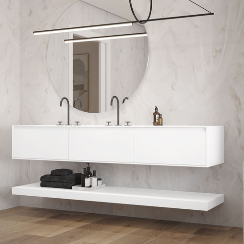 Wandmontiertes Regal - HEMERA LUXE CORIAN - Riluxa - modern / Massivholz / Eiche