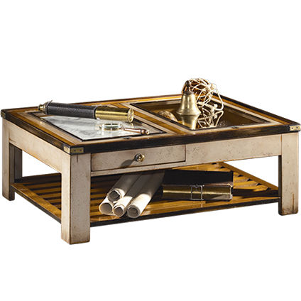 Klassischer Couchtisch - CT-1042 - Félix Monge - Holz / Glas / Gestell aus Holz