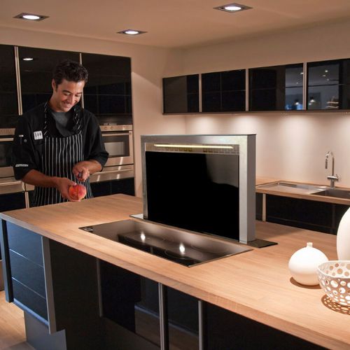 Tischlüfter - LA-90-DWN-SS-BLK - Luxair Cooker Hoods Kitchen Extractors - mit integrierter Beleuchtung