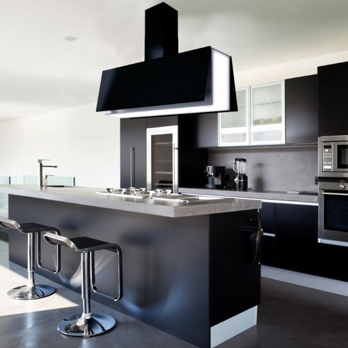 Inseldunstabzug - LA-100-ANGELO-ISL-BLK - Luxair Cooker Hoods Kitchen Extractors - Profi / mit integrierter Beleuchtung / originelles Design