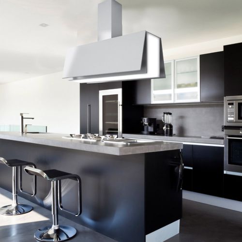 Inseldunstabzug - LA-100-ANGELO-ISL-SS - Luxair Cooker Hoods Kitchen Extractors - Profi / mit integrierter Beleuchtung