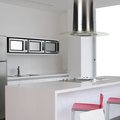 Inseldunstabzug - LA-90-OVL - Luxair Cooker Hoods Kitchen Extractors - mit integrierter Beleuchtung / originelles Design