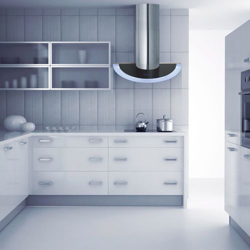 Wandabzugshaube - LA-90-MARS - Luxair Cooker Hoods Kitchen Extractors - mit integrierter Beleuchtung / originelles Design / schwarz