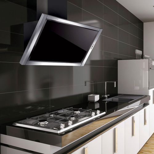 Wandabzugshaube - LA-120-TEREL-SS-BG - Luxair Cooker Hoods Kitchen Extractors - mit integrierter Beleuchtung / originelles Design / schwarz