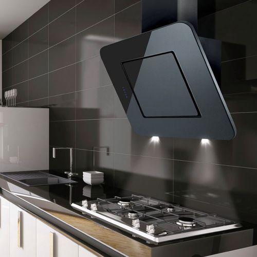 Wandabzugshaube - LA-90-NEXON-BG - Luxair Cooker Hoods Kitchen Extractors - mit integrierter Beleuchtung / originelles Design / schwarz