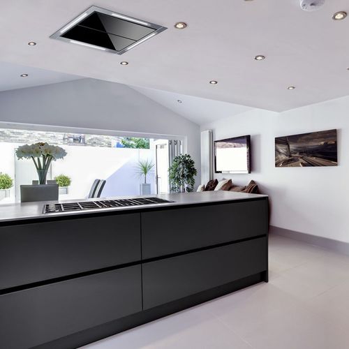 Deckenmontierter Dunstabzug - LA-1200-JET - Luxair Cooker Hoods Kitchen Extractors - mit integrierter Beleuchtung / schwarz