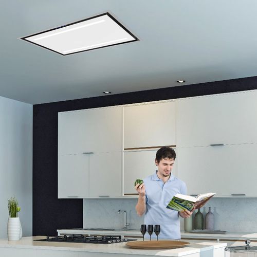 Deckenmontierter Dunstabzug - LA-90-CELUX-WS - Luxair Cooker Hoods Kitchen Extractors - mit integrierter Beleuchtung