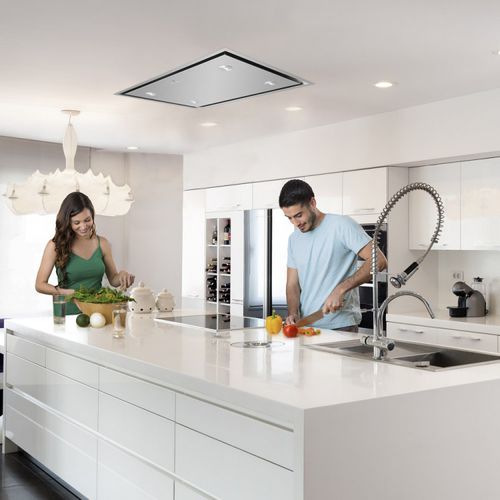 Deckenmontierter Dunstabzug - LA-90-DELUX-SS - Luxair Cooker Hoods Kitchen Extractors - mit integrierter Beleuchtung