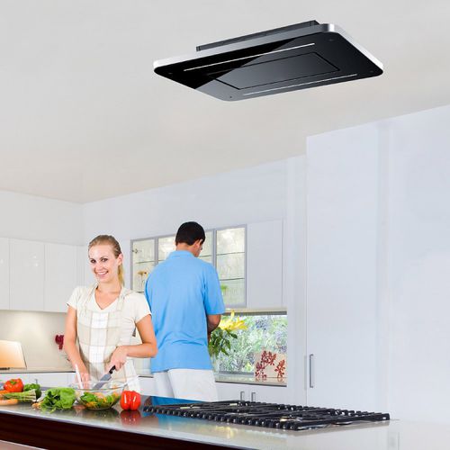Deckenmontierter Dunstabzug - LA-90-COSMIC-STRATOS-BLK - Luxair Cooker Hoods Kitchen Extractors - Umluft / mit integrierter Beleuchtung