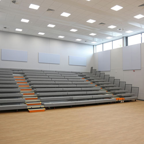 Akustik-Wandpaneel - Moving Designs Ltd - Stoff / rechteckig / perforiert