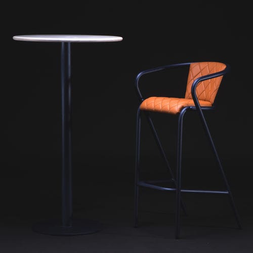 Moderner Stehtisch - BICAtable Central High - BICA chair - Holzfurnier / Marmor / Gestell aus pulverbeschichtetem Stahl