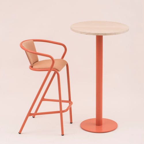 Moderner Stehtisch - BICAtable Central High Inborn - BICA chair - Holzfurnier / Marmor / Gestell aus Stahl