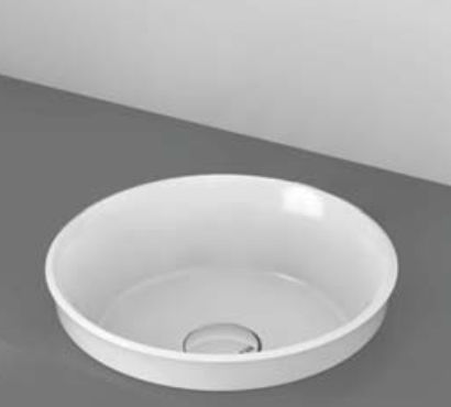Halbeinbauwaschbecken - SKIN/TS - IOTTI BY MENOZZI - Mineralwerkstoff / rund / modern