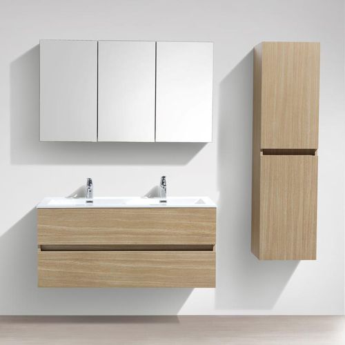 Doppelter Waschtisch-Unterschrank - SIENA - STANO - wandhängend / Holz / modern