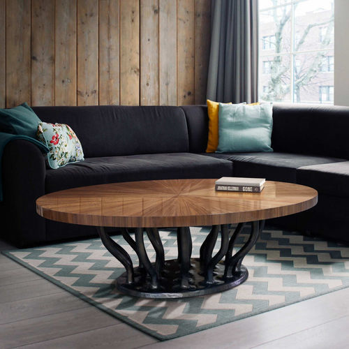 Couchtisch / organisches Design - ALLANA - KARPA - Nussbaum / Gestell aus Glasfaser / Gestell aus Harz