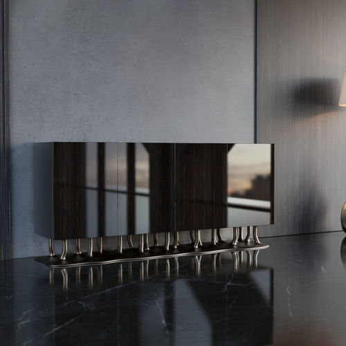 Modernes Sideboard - ALLANA  - KARPA - Ebenholz / Harz / Glasfaser