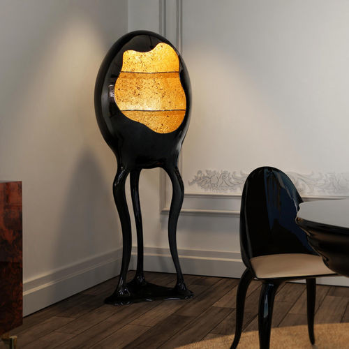 Vitrine / originelles Design - ORION - KARPA - auf Beinen / Glas / Harz