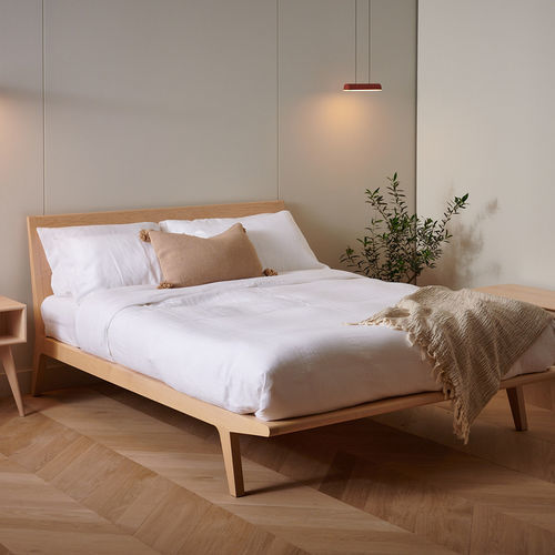 Doppelbett - B107 - KASTELLA - modern / Kopfteil / amerikanischer Nussbaum