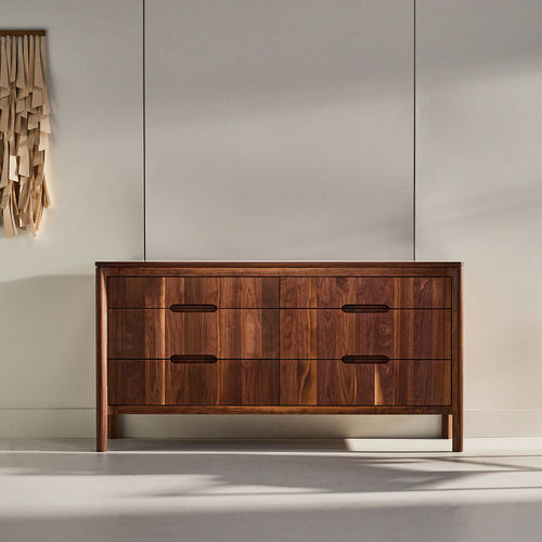 Moderne Kommode - S109 - KASTELLA - Ahornholz / amerikanischer Nussbaum / gebleichte Eiche