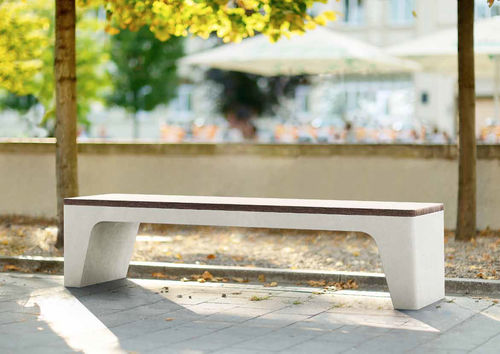 Moderne Bank für den öffentlichen Raum - SOFT - PREFAC MYWAY - Holz / Beton