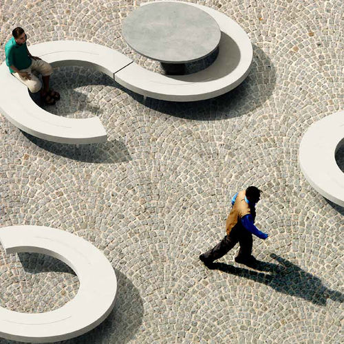 Moderne Bank für den öffentlichen Raum - LUCKY - PREFAC MYWAY - Beton / modular
