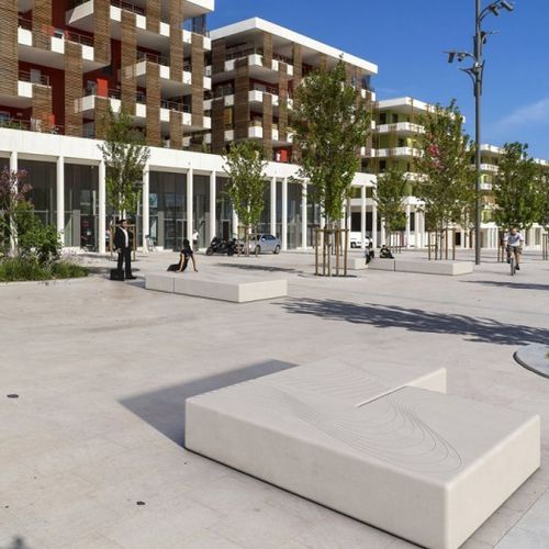 Moderne Bank für den öffentlichen Raum - ALERA - PREFAC MYWAY - Beton / modular